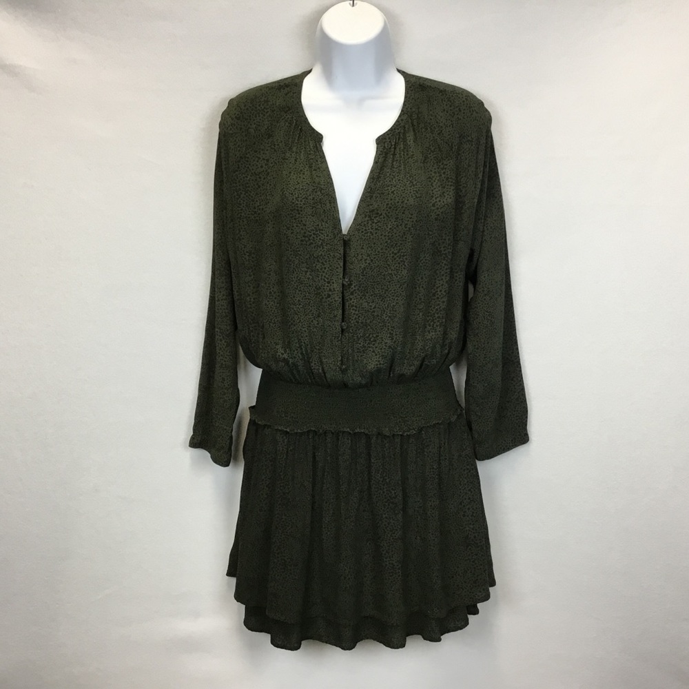 Rails Jasmine Olive Speckled Long sleeve Mini Dress